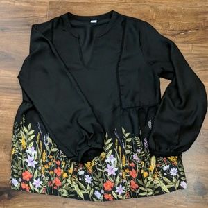 Black Floral Top